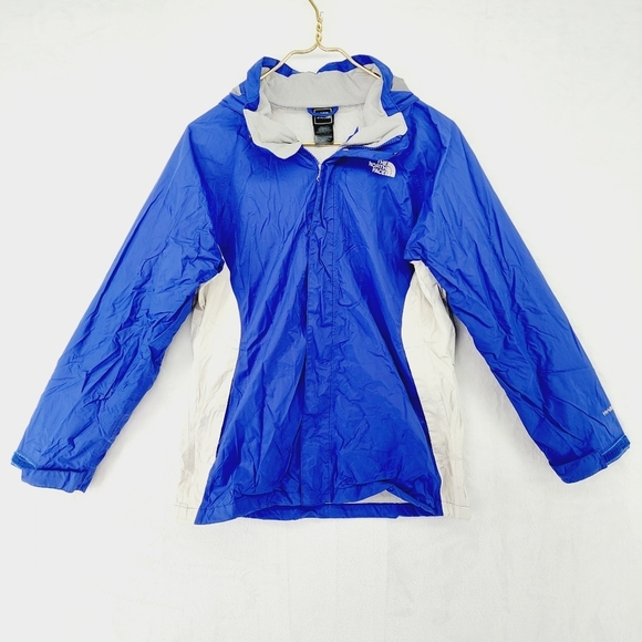 The North Face Other - The North Face Blue White Hooded Rain Jacket P2502